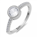 Sterling Silver White American Diamond Twin solitaire ring