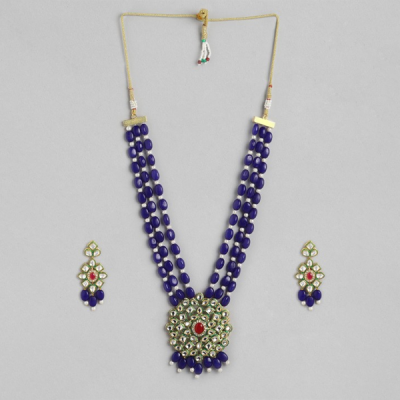 Gold-Plated Artificial Beads & Stones Jewellery Set