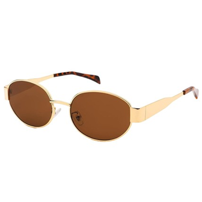Round Sunglasses with UV Protected Lens 5888 Brown-Brown