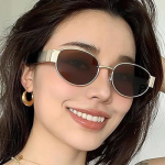 Round Sunglasses with UV Protected Lens 5888 Brown-Brown